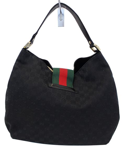 borsa gucci hobo 211933|Authentic Gucci Black GG Guccissima Leather Hobo Shoulder .